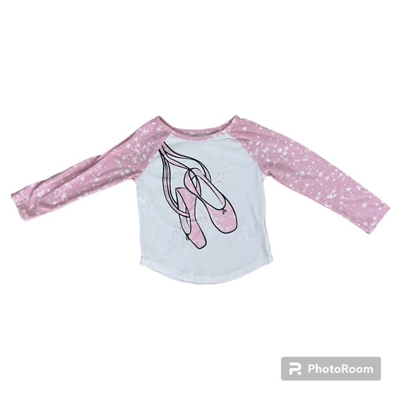 Epic Threads Other - Epic Threads toddler ballet long sleeve shirt pink/white size 2T